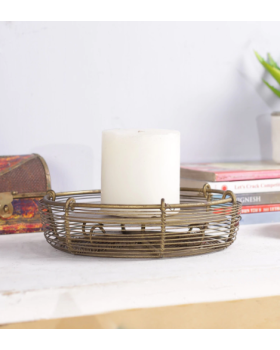 CIRCULAR METAL CANDLE HOLDER